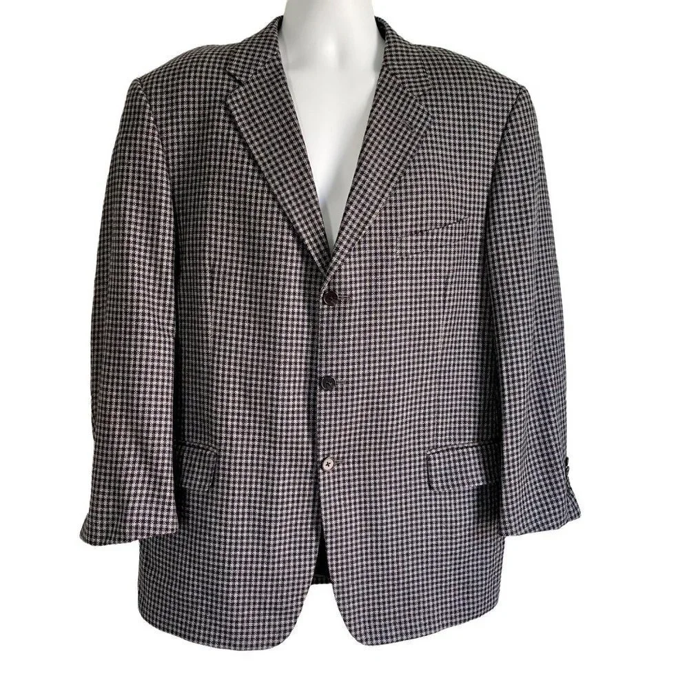 Joseph Abboud Silk Wool Blend 3 Button Sport Coat Jacket Blazer 44R